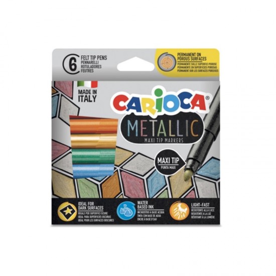 ΜΑΡΚΑΔΟΡΟΙ CARIOCA METALLIC MAXI /6 43161 ΜΑΡΚΑΔΟΡΟΙ CARIOCA METALLIC MAXI /6 43161